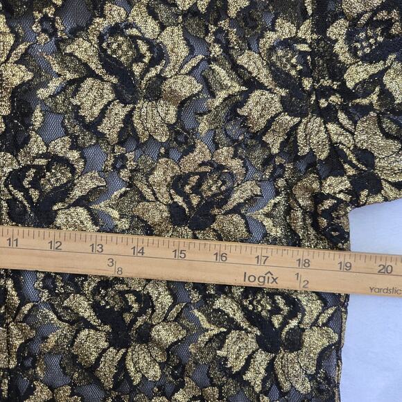 In Charge Womens Vtg 90s Y2K Whimsigoth Sparkle Metallic Sheer Lace Button Top M - Picture 9 of 10